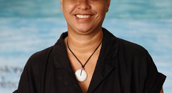 Joy Enomoto, new Archivist-Librarian for ILWU Local 142, inside the union’s labor history library and archives.